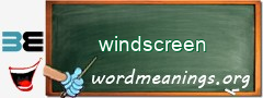 WordMeaning blackboard for windscreen